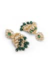 Buy_Curio Cottage_Green Stone Meira Kundan Embellished Jhumkas _Online_at_Aza_Fashions