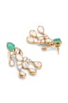 Buy_Curio Cottage_Green Polki Meira Embellished Earrings _Online_at_Aza_Fashions