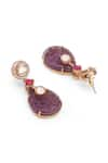 Buy_Curio Cottage_Purple Stone Meira Embellished Earrings _Online_at_Aza_Fashions