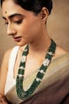 Buy_Curio Cottage_Green Stones Heritage Layered Long Necklace _at_Aza_Fashions