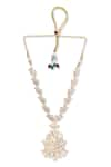 Curio Cottage_White Pearl Nizami Studded Jadau Necklace Set _Online_at_Aza_Fashions