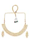 Curio Cottage_Gold Plated Kundan Embellished Necklace Set _Online_at_Aza_Fashions