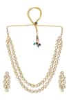 Curio Cottage_Gold Plated Kundan Embellished Layered Necklace Set _Online_at_Aza_Fashions