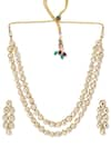 Buy_Curio Cottage_Gold Plated Kundan Embellished Layered Necklace Set _Online_at_Aza_Fashions