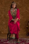 Shop_Ekavira_Pink Silk Embellished Coin Square Layla Choga With Salwar _Online_at_Aza_Fashions