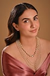 Buy_Raga Baubles_Gold Plated Pearl Chain Layered Necklace- Set Of 2 _at_Aza_Fashions