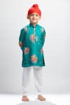 Buy_Mr Brat_Green Kurta Muslin Printed Floral Set _at_Aza_Fashions