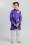 Buy_Mr Brat_Purple Kurta And Bundi Muslin Printed Floral & Set _at_Aza_Fashions