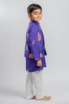 Buy_Mr Brat_Purple Kurta And Bundi Muslin Printed Floral & Set _Online_at_Aza_Fashions