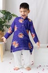 Mr Brat_Purple Kurta Muslin Printed Big Floral Set _Online_at_Aza_Fashions