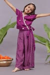 Buy_LA DEE DA_Purple Bamberg Silk Embroidery Floral Motif Floret Top With Palazzo _at_Aza_Fashions