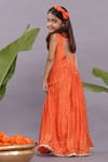 Shop_LA DEE DA_Orange Bamberg Silk Embroidery Floral Sequin Jumpsuit _at_Aza_Fashions