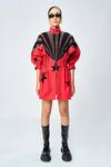 Buy_Shahin Mannan_Red Poplin Hand Embroidered Rays High Jacket Dress _at_Aza_Fashions