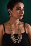 Buy_Zaza By Somya_Gold Plated Stone Divinity Adorned Studded Necklace Set _at_Aza_Fashions