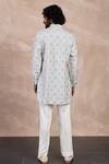 Shop_Arjan Dugal_Ivory Chanderi Silk Embroidery Mosaic Flora Kurta With Pant _at_Aza_Fashions