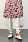 Arjan Dugal_Multi Color Modal Print Peonies Classic Kurta With Draped Pant _Online_at_Aza_Fashions