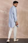 Shop_Arjan Dugal_Pink Cotton Satin Print Big Flower Straight Kurta With Pant _at_Aza_Fashions