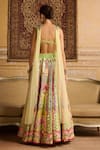 Shop_DiyaRajvvir_Green Tulle Printed Arch Plunging Embroidered Lehenga Set _at_Aza_Fashions