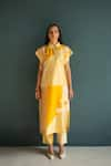 Oja_Yellow Handloom Silk Chanderi Embroidered Gradient Graphic Kurta With Pant _Online_at_Aza_Fashions