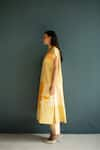 Shop_Oja_Yellow Handloom Silk Chanderi Embroidered Gradient Graphic Kurta With Pant _Online_at_Aza_Fashions