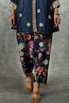 Buy_Tanu Malhotra_Blue Kurta And Pant Cotton Silk Embroidered Mirror Round Salwar Set _Online_at_Aza_Fashions