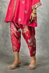 Buy_Tanu Malhotra_Pink Kurta And Salwar Pant Cotton Silk Embroidered Mirror & Floral Print Set _Online_at_Aza_Fashions