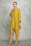 Buy_Tanu Malhotra_Yellow Kurta And Salwar Pant Cotton Silk Embroidered Mirror Round Dori Set _Online_at_Aza_Fashions