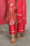 Tanu Malhotra_Pink Kurta And Pant Cotton Silk Embroidered Floral Round Gota Lace Set _Online_at_Aza_Fashions