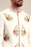 Buy_Mayank Modi - Men_Ivory Bemberg Silk Embroidered Thread Sherwani And Churidar Set _Online_at_Aza_Fashions