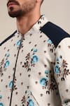 Mayank Modi - Men_Off White Linen Cotton Printed Floral Bomber Jacket _Online_at_Aza_Fashions