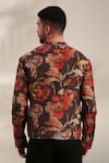 Shop_Mayank Modi - Men_Brown Muslin Printed Abstract Floral Bomber Jacket _at_Aza_Fashions