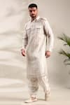 Shop_Mayank Modi - Men_Ivory Chanderi Embellished Sequin Pathani Set _Online_at_Aza_Fashions