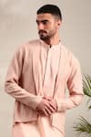 Buy_Mayank Modi - Men_Pink Chanderi Embroidered Floral Sequin Kurta With Pant _Online_at_Aza_Fashions