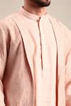 Shop_Mayank Modi - Men_Pink Chanderi Embroidered Floral Sequin Kurta With Pant _Online_at_Aza_Fashions