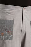 Buy_Mayank Modi - Men_Grey Malai Cotton Embroidery Thread Patch Pocket Detailed Trouser 