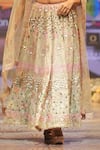 Buy_Rahul Singh_Beige Chanderi Silk Hand Embroidered Thread V-neck Bridal Lehenga Set _Online_at_Aza_Fashions