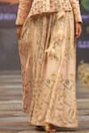 Buy_Rahul Singh_Peach Chanderi Silk Hand Embroidered Thread Collar Bead Jacket And Lehenga Set 