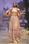 Rahul Singh_Gold Chanderi Silk Hand Embroidered Thread Resham Bridal Lehenga And Blouse Set _at_Aza_Fashions