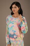 Buy_PS Pret by Payal Singhal_Multi Color Crepe Print Euphoria Round Neck Top With Jogger Pant _Online_at_Aza_Fashions