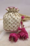 Buy_Vareli Bafna_White Embroidery Keshi Potli Bag _at_Aza_Fashions