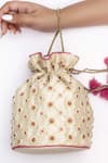 Shop_Vareli Bafna_White Embroidery Keshi Potli Bag _at_Aza_Fashions