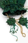 Buy_Vareli Bafna_Green Embroidery Leaf Applique Potli Bag _Online_at_Aza_Fashions