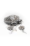 Vareli Bafna_Silver Embroidery Warq Leaf Applique Potli Bag _Online_at_Aza_Fashions