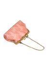 Shop_Vareli Bafna_Peach Print Bandhani Clutch _at_Aza_Fashions