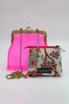 Buy_Vareli Bafna_Pink Printed Pouch Zahri Vinyl Clutch With _at_Aza_Fashions