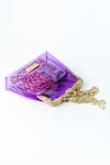 Vareli Bafna_Purple Printed Pouch Banafsa Vinyl Clutch With _Online_at_Aza_Fashions