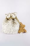 Buy_Vareli Bafna_White Sequin Champa And Bead Embellished Potli Bag _at_Aza_Fashions