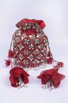 Vareli Bafna_Red Mirror Manik Bloom Embroidered Potli Bag _at_Aza_Fashions