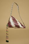 Shop_The Garnish Company_Maroon Printed Aasir Jewel Triangular Bag _at_Aza_Fashions