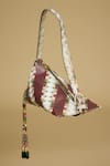 Buy_The Garnish Company_Maroon Printed Aasir Jewel Triangular Bag _Online_at_Aza_Fashions